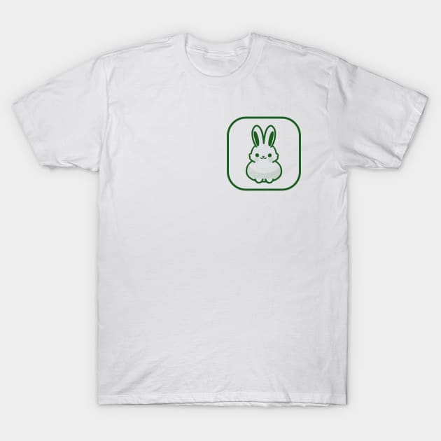 Green Bunny Cute Minimalist Aesthetic Design T-Shirt by PANGANDOY